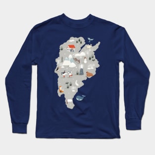 Winter Country Map 2 Long Sleeve T-Shirt